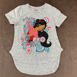 Girls Disney Elena of Avalor Drop Cut Flared Grey T-shirt Size 3T (SKU: 16G)